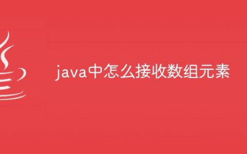 java中怎么接收数组元素