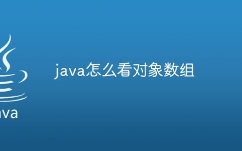 java怎么看对象数组