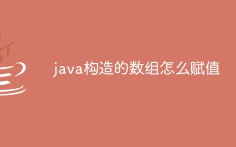 java构造的数组怎么赋值