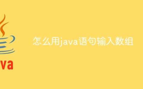 怎么用java语句输入数组