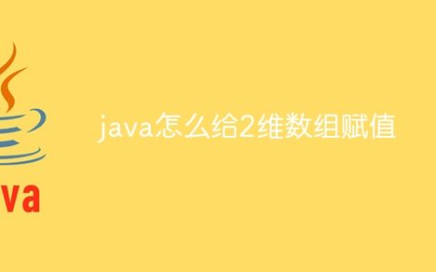java怎么给2维数组赋值