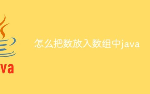 怎么把数放入数组中java