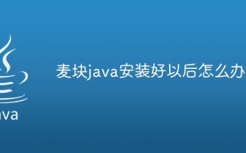麦块java安装好以后怎么办