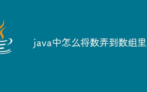 java中怎么将数弄到数组里
