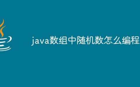 java数组中随机数怎么编程