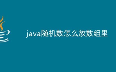 java随机数怎么放数组里