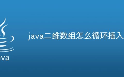 java二维数组怎么循环插入