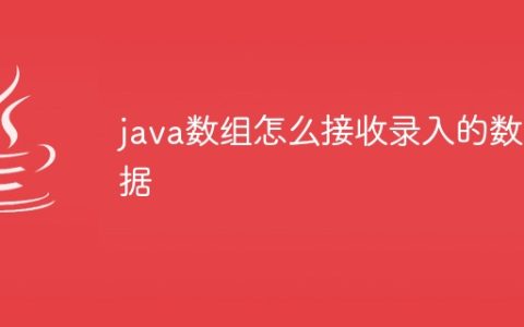java数组怎么接收录入的数据