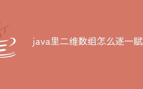 java里二维数组怎么逐一赋值