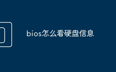 bios怎么看硬盘信息