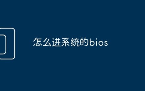 怎么进系统的bios