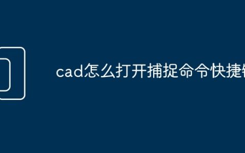 cad怎么打开捕捉命令快捷键