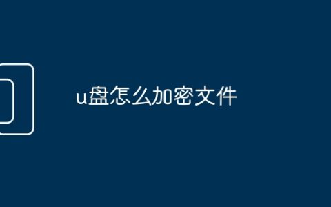 u盘怎么加密文件