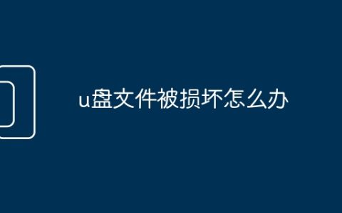 u盘文件被损坏怎么办