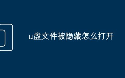 u盘文件被隐藏怎么打开