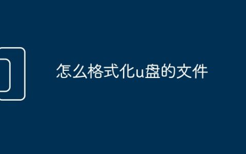 怎么格式化u盘的文件