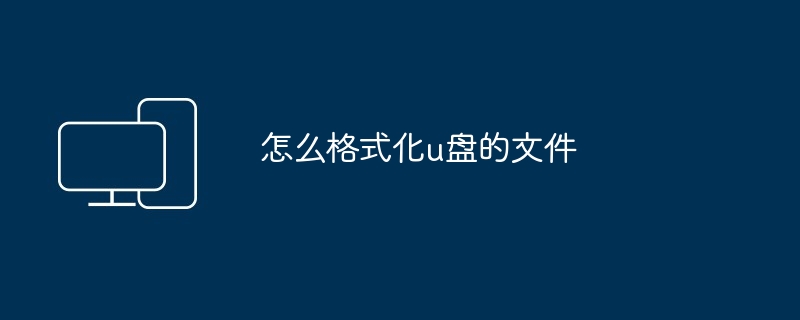 怎么格式化u盘的文件