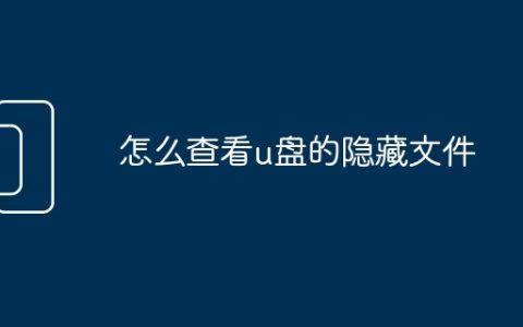 怎么查看u盘的隐藏文件