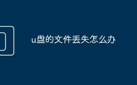 u盘的文件丢失怎么办