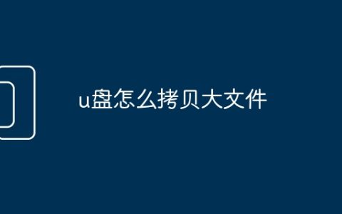 u盘怎么拷贝大文件