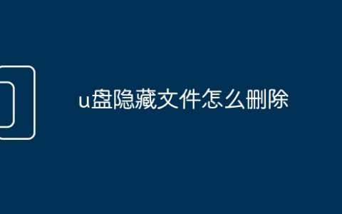 u盘隐藏文件怎么删除