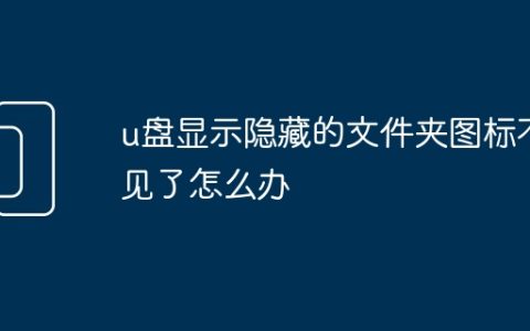u盘显示隐藏的文件夹图标不见了怎么办