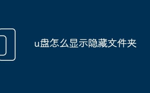 u盘怎么显示隐藏文件夹