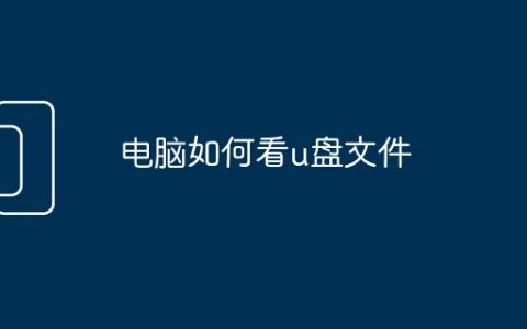 电脑如何看u盘文件