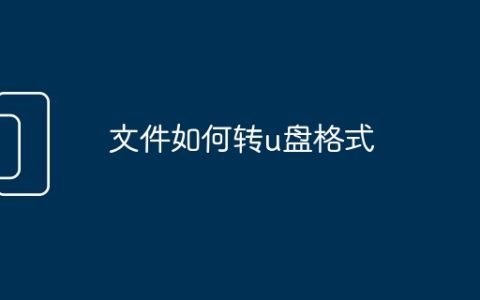 文件如何转u盘格式