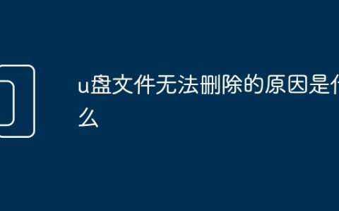 u盘文件无法删除的原因是什么