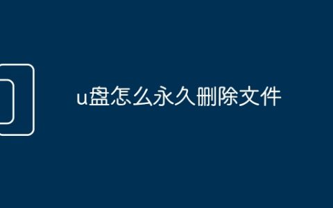 u盘怎么永久删除文件