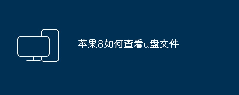 苹果8如何查看u盘文件