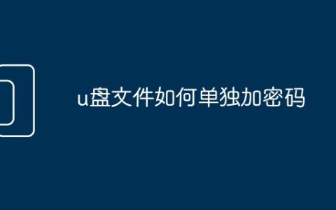 u盘文件如何单独加密码