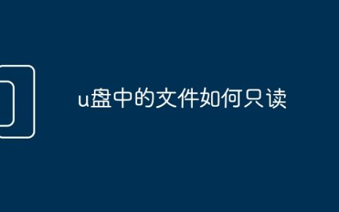 u盘中的文件如何只读
