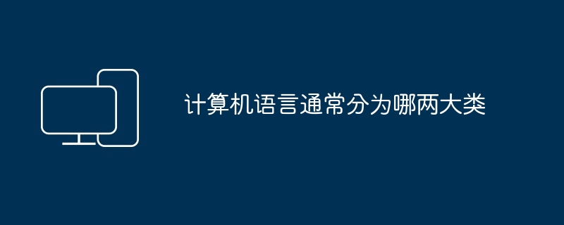 计算机语言通常分为哪两大类