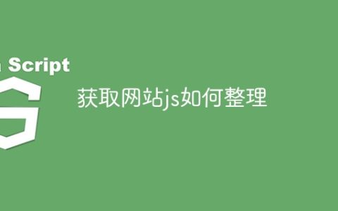 获取网站js如何整理