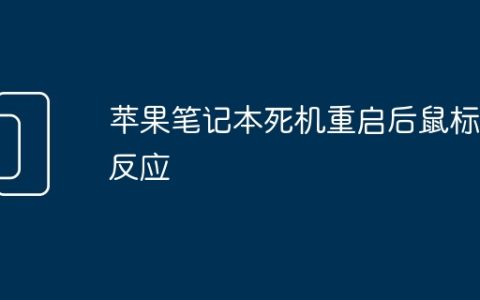 苹果笔记本死机重启后鼠标没反应