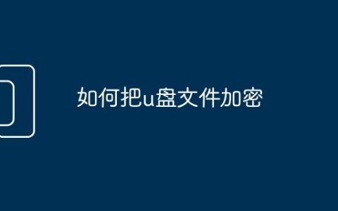 如何把u盘文件加密