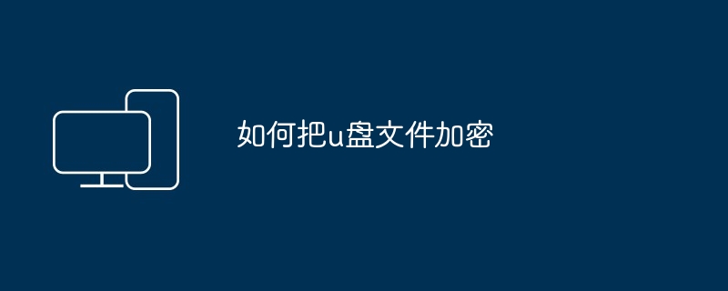 如何把u盘文件加密