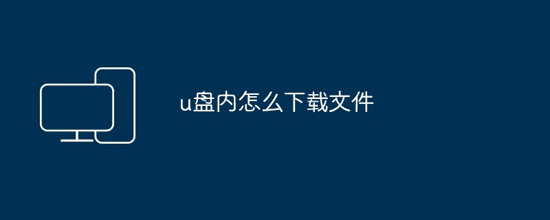 u盘内怎么下载文件