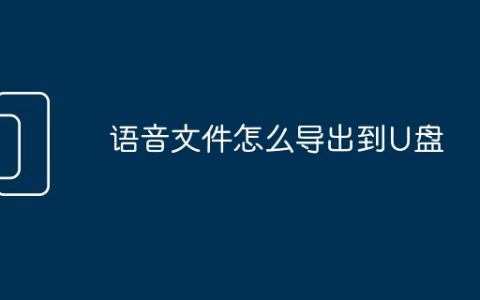 语音文件怎么导出到U盘