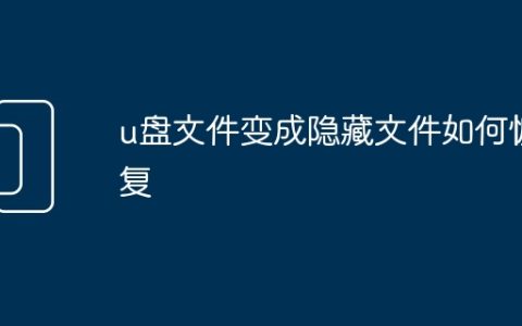 u盘文件变成隐藏文件如何恢复