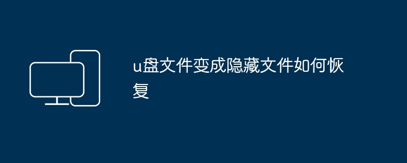 u盘文件变成隐藏文件如何恢复