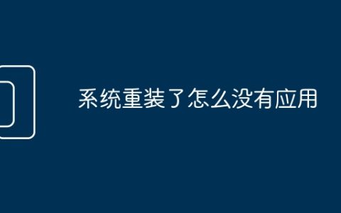 系统重装了怎么没有应用