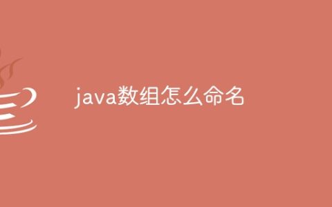 java数组怎么命名