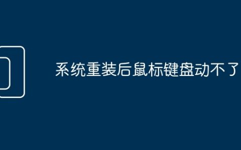 系统重装后鼠标键盘动不了