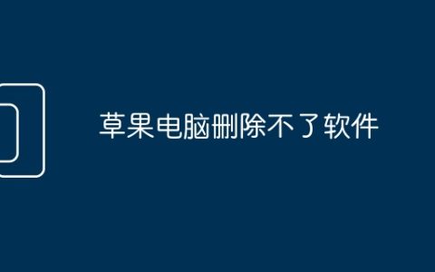 草果电脑删除不了软件