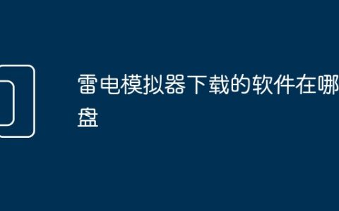 雷电模拟器下载的软件在哪个盘