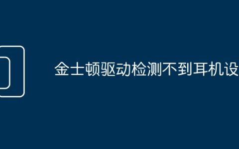 金士顿驱动检测不到耳机设备