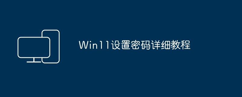 Win11设置密码详细教程